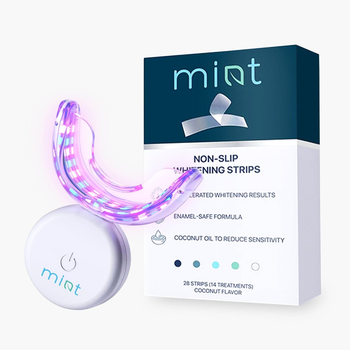 Non-Slip Teeth Whitening Strips With Dual LED Light Mouthpiece
